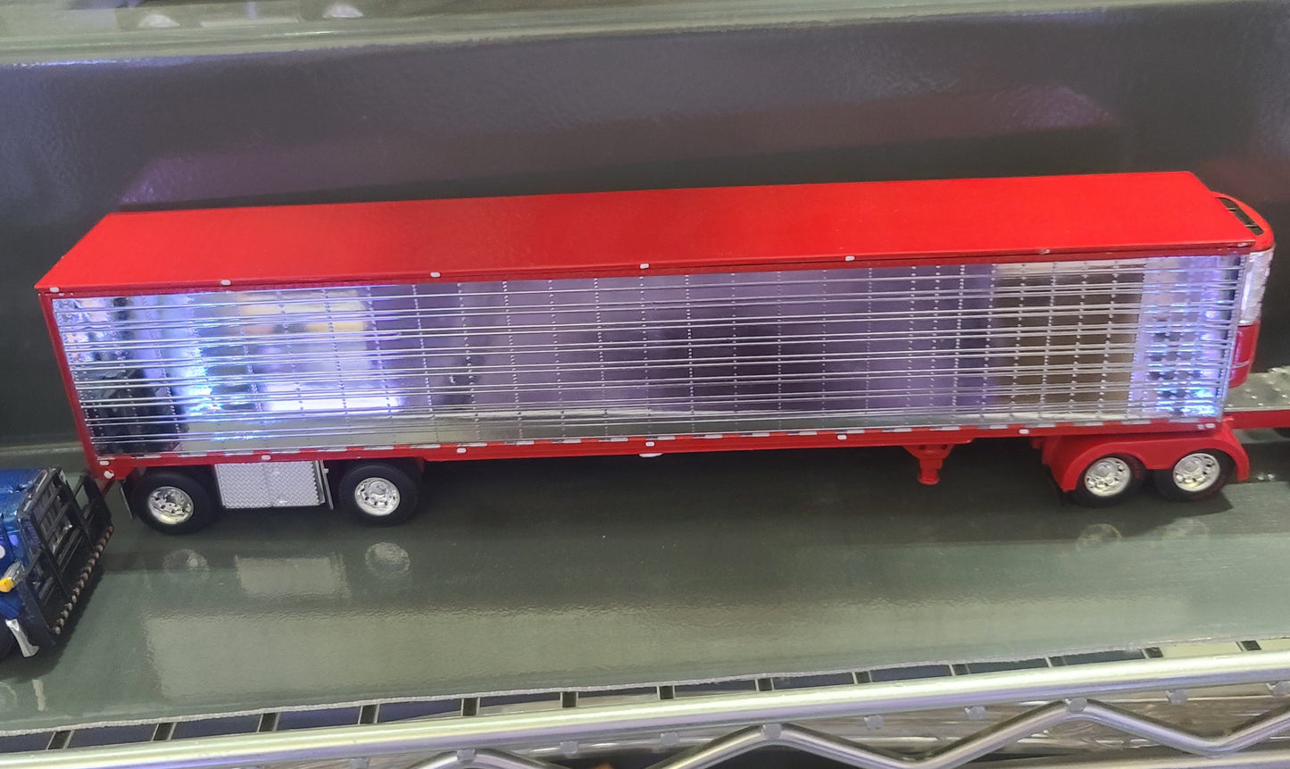 1:64 DCP Trailer Only spread axle reefer, red and chrome