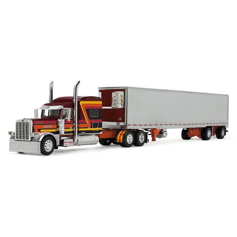 1:64 DCP Big Rigs Series II #4: Hurricane Express Peterbilt Model 389 with Stand Up Sleeper & Spread Axle Trailer