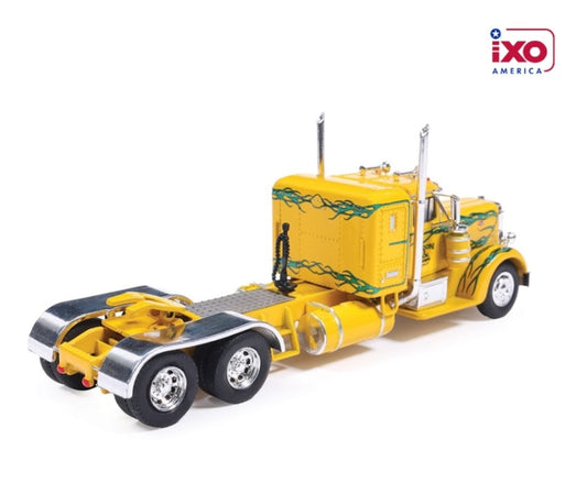 1:64 IXO 1952 Peterbilt 350 Yellow with Green Flames Maggini and Sons Trucking "The Godfather"