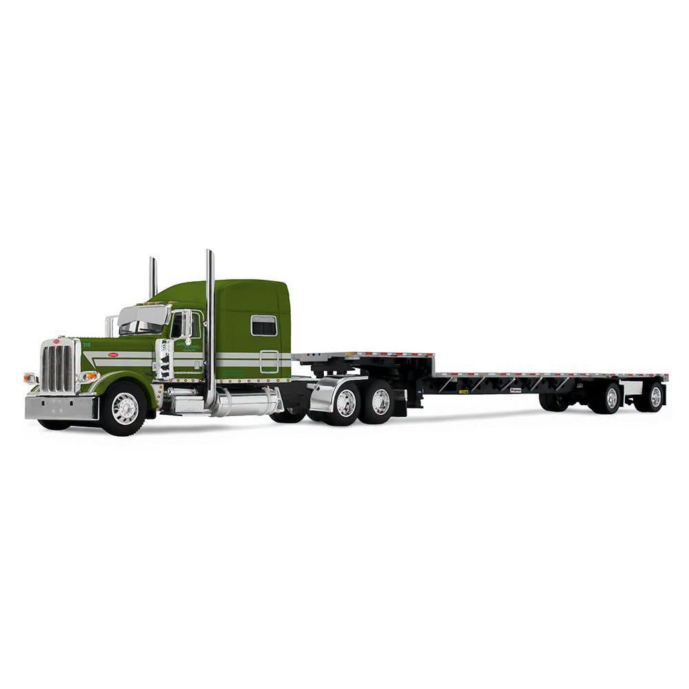 1/64 Zimmerman Transport LLC Peterbilt Model 389 with 70” Mid-Roof Sleeper & Transcraft Step Deck Trailer