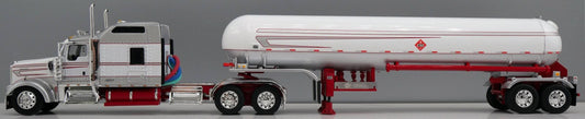 1:64 DCP Kenworth W900L 86" Studio Sleeper with LPG tanker Silver, Red and White