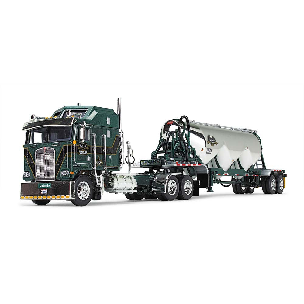 1:64 DCP Kenworth K100 Aerodyne COE & Chrome Heil Pneumatic 3 Drop Tanker Trailer Big Rig 11