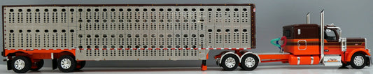 1:64 DCP Peterbilt 589 Flattop Sleeper Semi and Spread Axel Cattle Pot Clyde Coffey