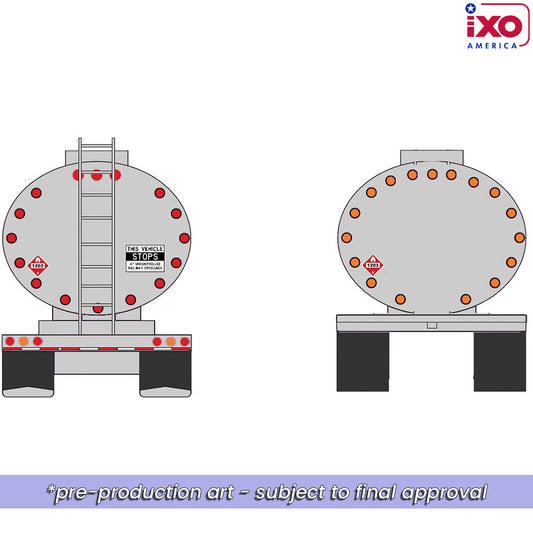 1:64 IXO Tridem Tanker Trailer - Silver