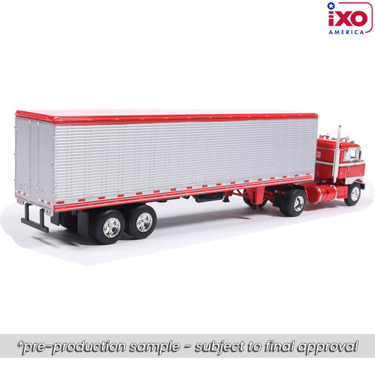 1:64 IXO 1950 Kenworth Bullnose Red and White with Vintage Chrome trailer (Brekina Automodelle)