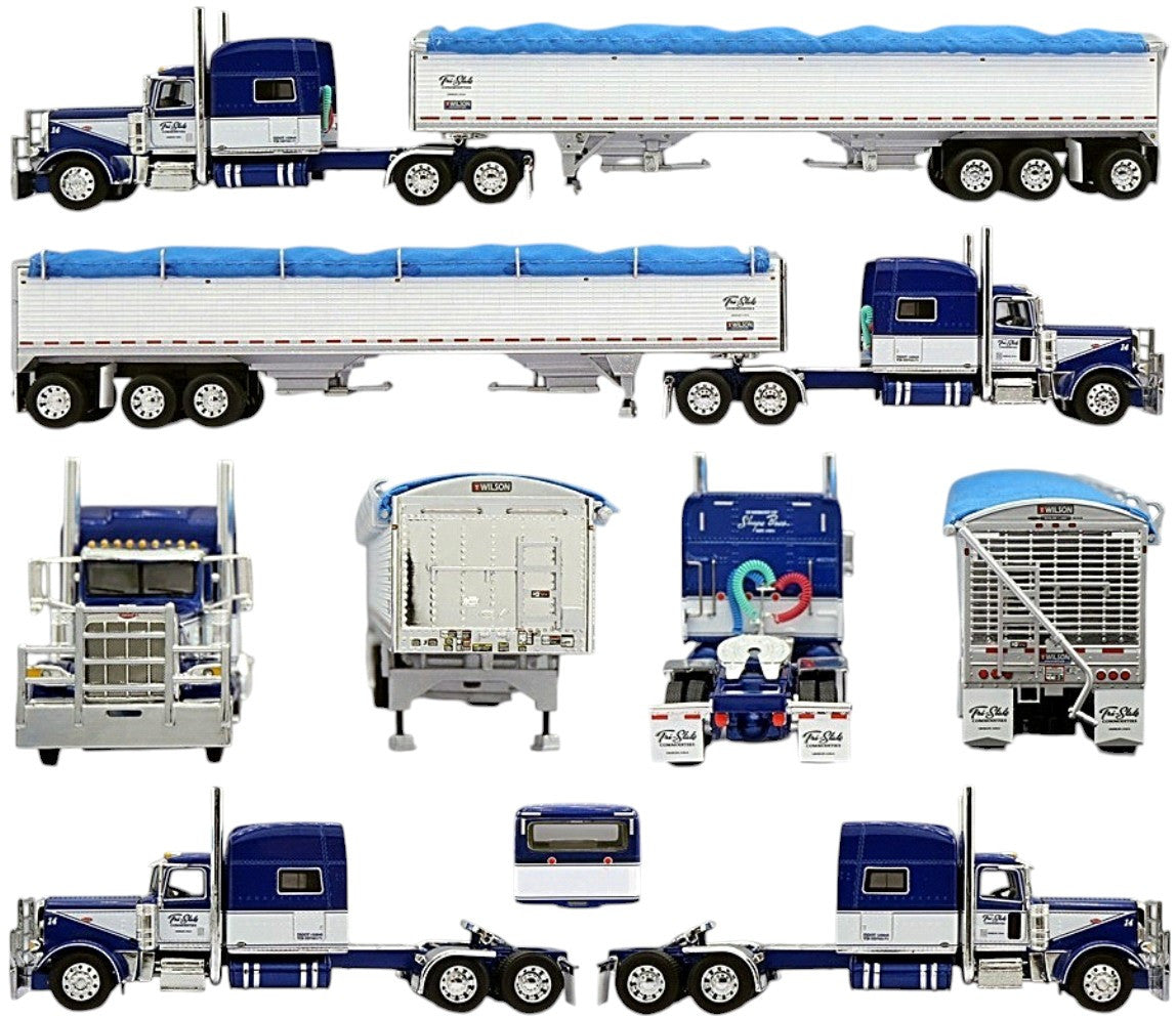 1:64 DCP Tri-State Commodities Commemorative Shupe Trucking - Peterbilt 389 with 285” WB and 70” Standup Sleeper pulling 50’ 3-Axle Grain trailer