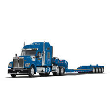 1:64 DCP Kenworth W990 with Fontaine Magnitude Tri-axle Lowboy and Flip Tail, Western Distributing