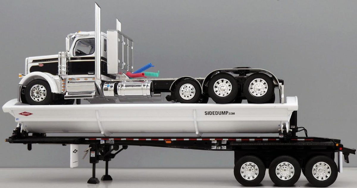 1:64 DCP White and Black 589 Pete Day Cabs with Tri-Axle with Headache or Cabinet Racks
