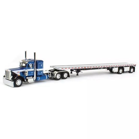 1:64 DCP Peterbilt 359 36" Flattop sleeper with Wilson spread axle flatbed