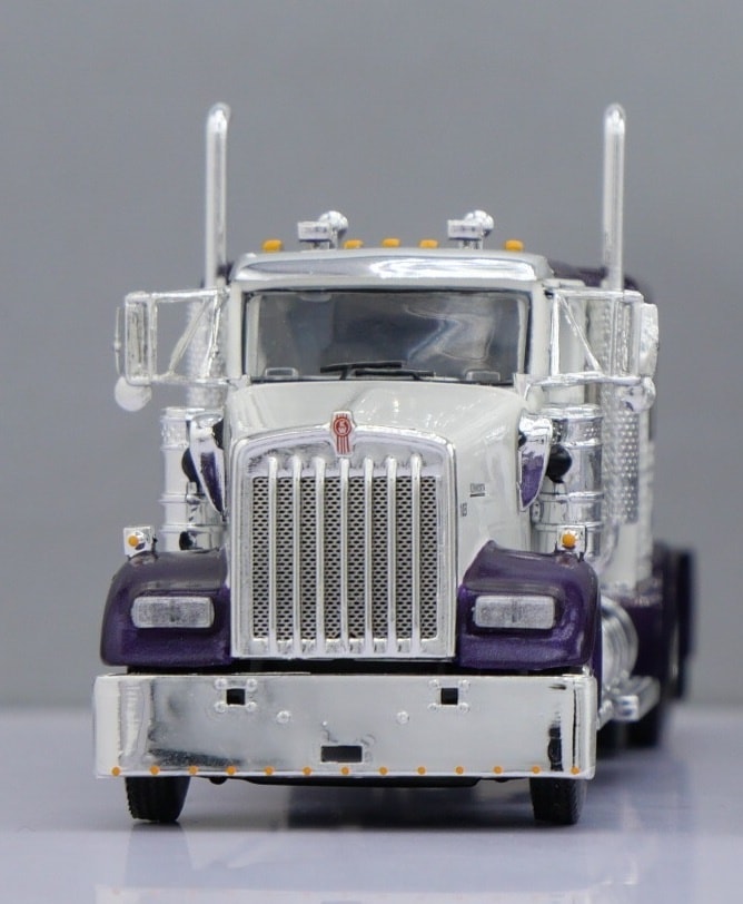 1:64 DCP W900L with 60" flat top sleeper Purple (truck only)