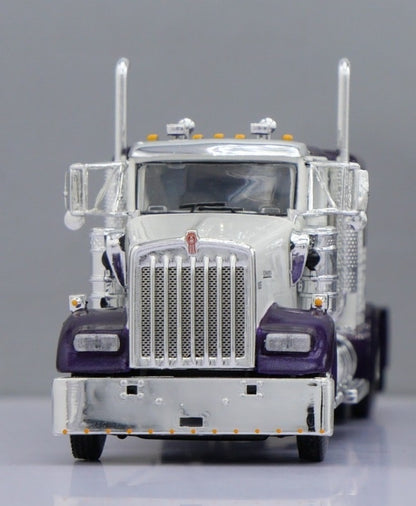 1:64 DCP W900L with 60" flat top sleeper Purple (truck only)
