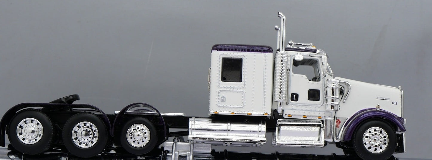 1:64 DCP W900L with 60" flat top sleeper Purple (truck only)