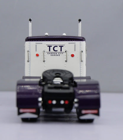 1:64 DCP W900L with 60" flat top sleeper Purple (truck only)