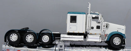 1:64 DCP W900L with 60" flat top sleeper and Polar deep drop tank trailer (Teal)