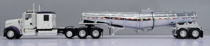 1:64 DCP W900L with 60" flat top sleeper and Polar deep drop tank trailer (Purple)