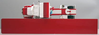 1:64 DCP White red and burgundy Peterbilt 379 with Wilson Spread Axle Cattle Trailer
