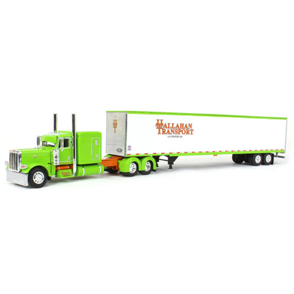 1:64 DCP Big Rigs Series #9: Hallahan Transport - Peterbilt Model 389 with 63" Flat Top Sleeper and 53' Utility Trailer