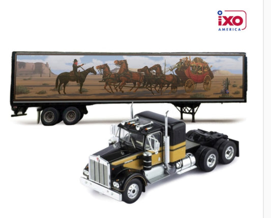1:64 IXO 1976 Kenworth W900 - Black with Trailer (Smokey and the Bandit)