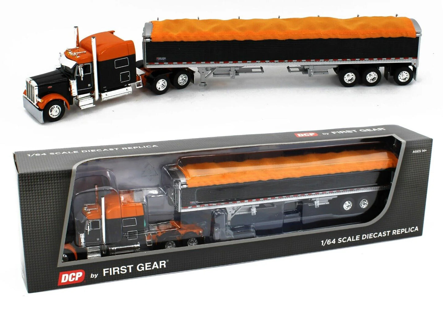 1:64 DCP Peterbilt 379 w/Sleeper & Wilson Pacesetter Grain Trailer