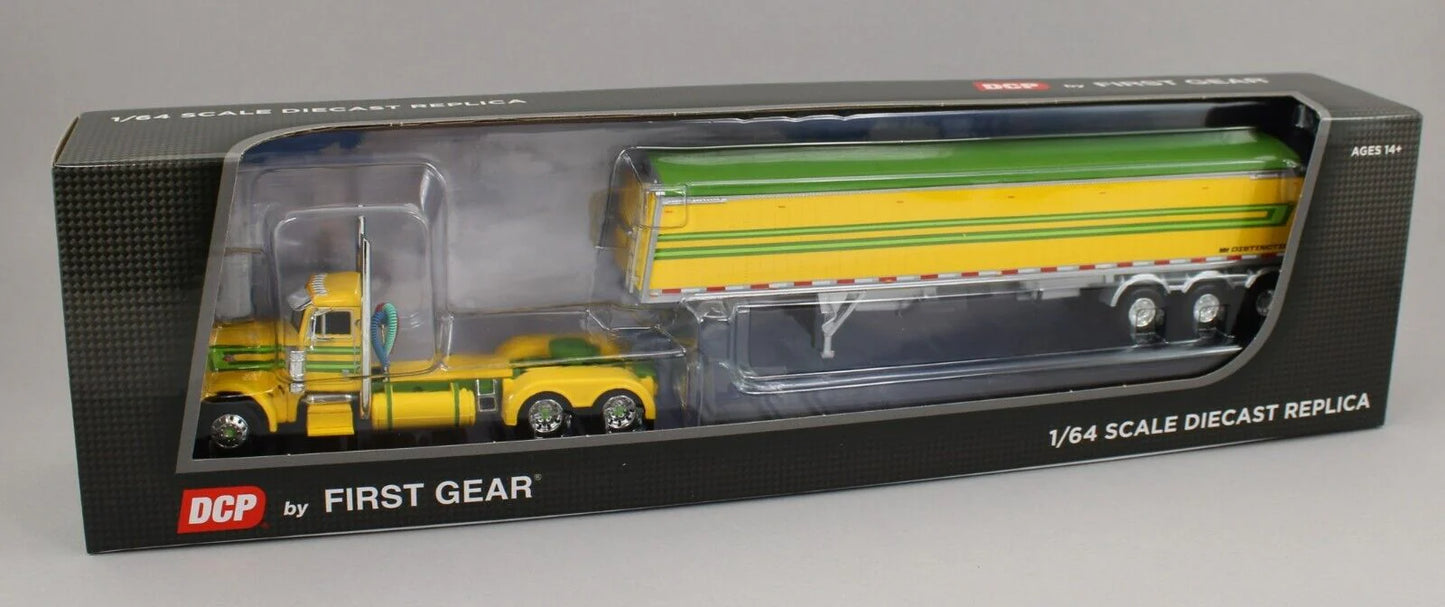 1:64 DCP Peterbilt 379 Day Cab Semi Truck w Lode King Distinction Tri-Axle Grain Hopper Trailer