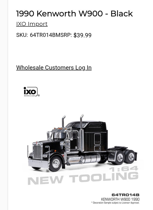 1:64 IXO Kenworth W900 Black