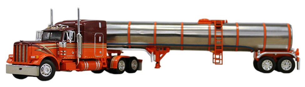 1:64 DCP Peterbilt 379 with 63"midroof sleeper with a 270" wheelbase pulling a simulated rib Brenner tank