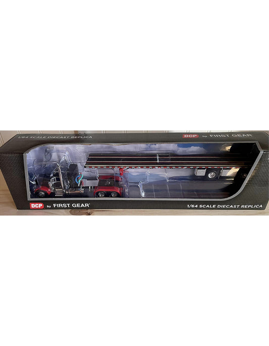 1:64 DCP Peterbilt 379 36" Flattop sleeper with Wilson spread axle flatbed