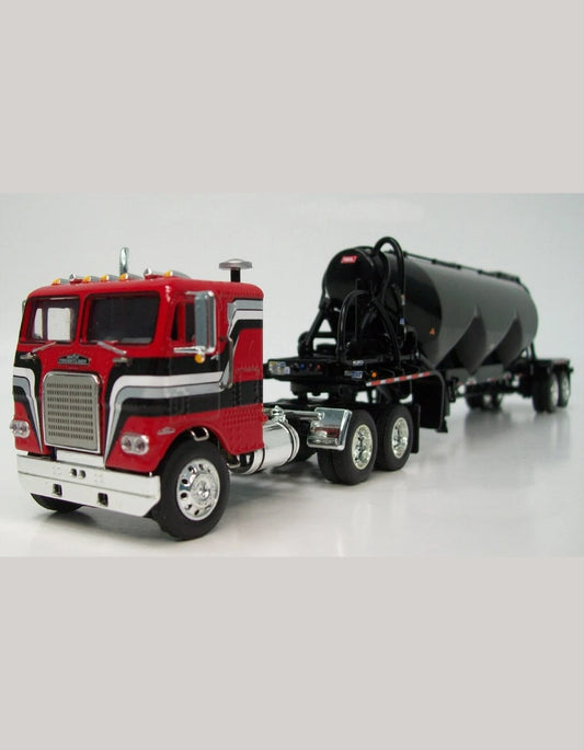 1:64 DCP LW Red and black silver and white Freightliner COE with Heil pneumatic 3 drop bulk trailer