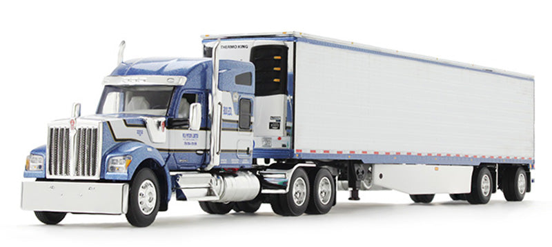 1:64 DCP Kenworth W990 Mid Roof Sleeper with Utility Reefer Spread-Axle Trailer, W.D. Potato Limited