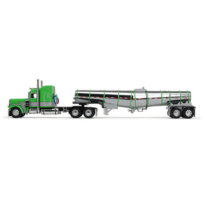 1:64 DCP Peterbilt 389 48" Mid Roof sleeper with Polar Deep Drop Trailer