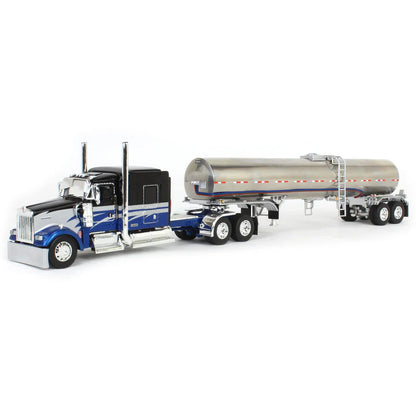 1:64 DCP Kenworth W900L with 72in Aerocab Sleeper & Brenner Tanker, Blue, Black & Silver Limited Edition
