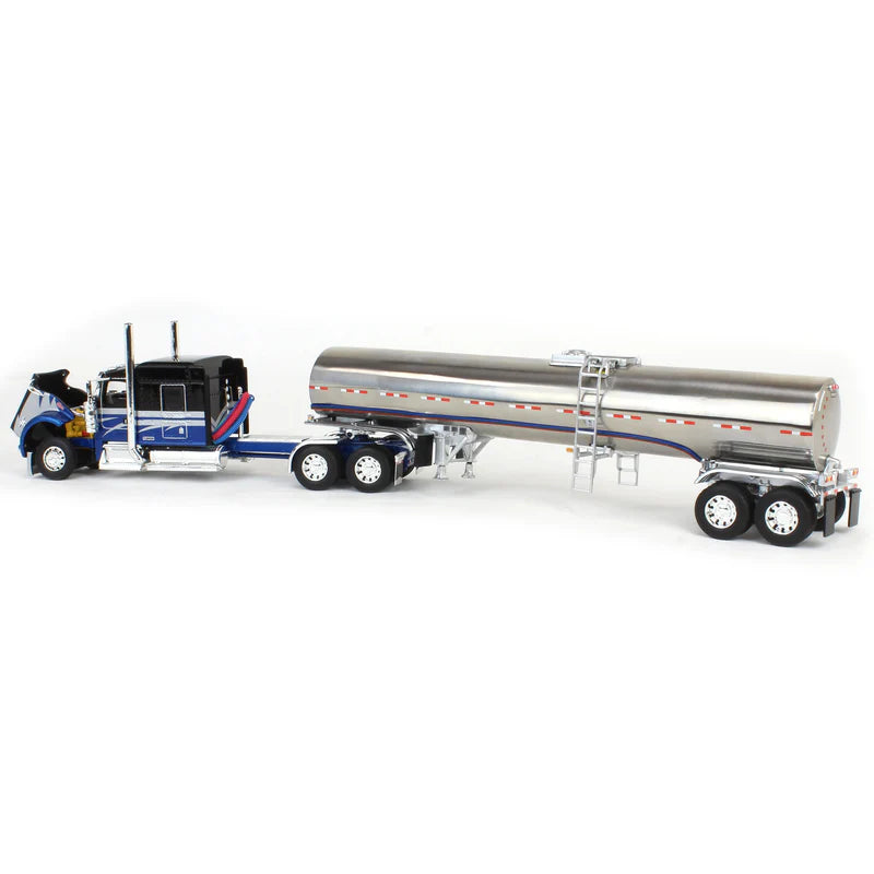 1:64 DCP Kenworth W900L with 72in Aerocab Sleeper & Brenner Tanker, Blue, Black & Silver Limited Edition