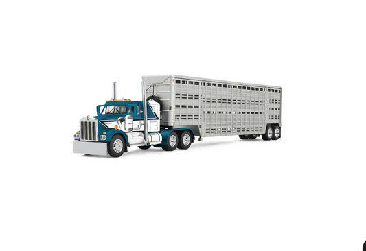 1:64 Blue Kenworth W900A 36" 45ft cattle pot