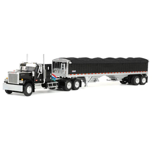 1:64 DCP Black GMC General with 34" coffin sleeper and Wilson grain hopper