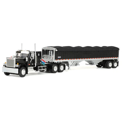 1:64 DCP Black GMC General with 34" coffin sleeper and Wilson grain hopper