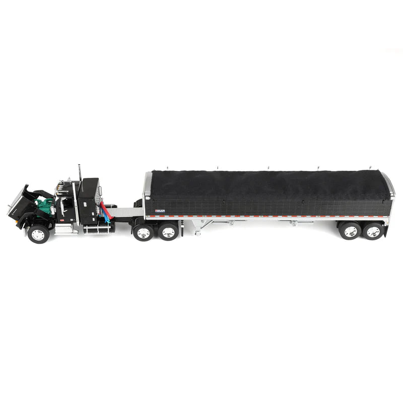 1:64 DCP Black GMC General with 34" coffin sleeper and Wilson grain hopper