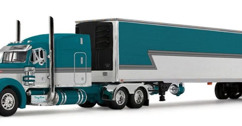 1:64 DCP Big Rigs Series II #5: Tway Rise Transport - Peterbilt Model 379 with 63" Midroof Sleeper and 53' Reefer Trailer
