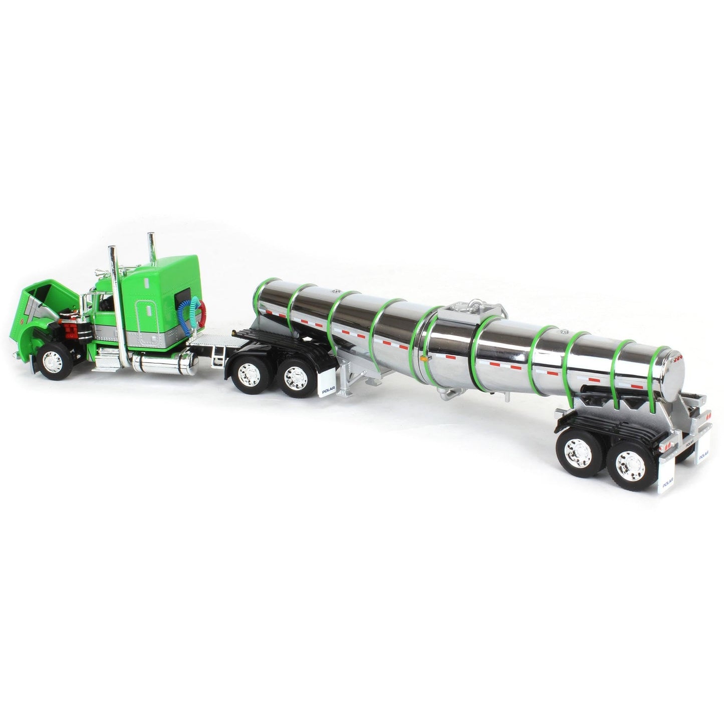 1:64 DCP Peterbilt 389 48" Mid Roof sleeper with Polar Deep Drop Trailer