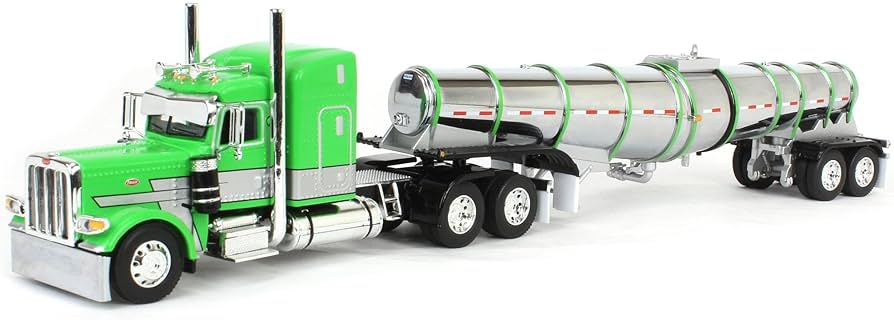 1:64 DCP Peterbilt 389 48" Mid Roof sleeper with Polar Deep Drop Trailer