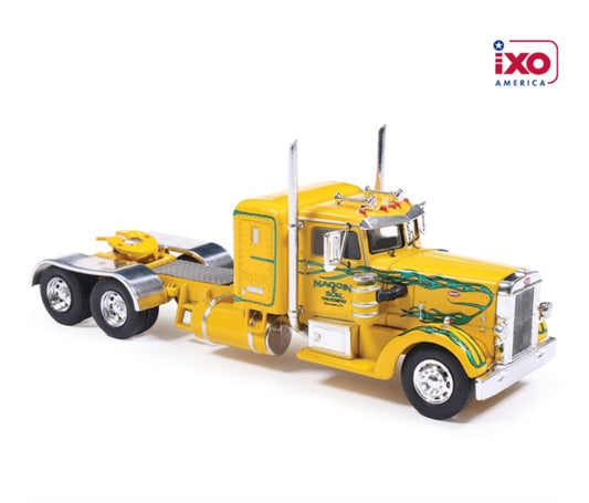 1:64 IXO 1952 Peterbilt 350 Yellow with Green Flames Maggini and Sons Trucking "The Godfather"