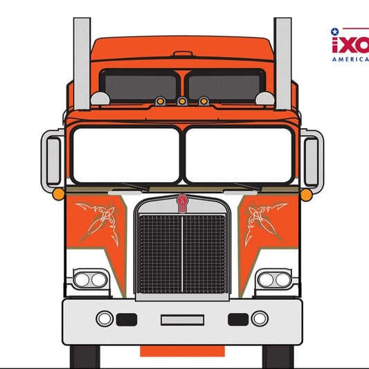 1:64 IXO 1976 Kenworth K100 Aerodyne - Orange and White