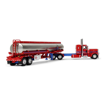 1:64 DCP Big Rigs Series II #3: Sancken Custom Truck by Amcan Peterbilt Model 389 with 36" Flat Top Sleeper & Heil Fuel Tank Trailer