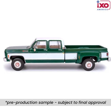 1:64 IXO 1973 GMC Sierra Grande 3500 Crew Cab Dually - Glenwood Green and Frost White