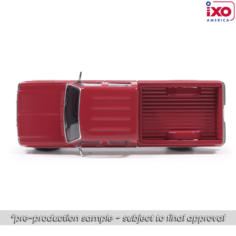 1:64 IXO 1977 GMC Sierra Grande K2500 Crew Cab Wideside - Dark Red Metallic and Silver Special Two-Tone - Lifted