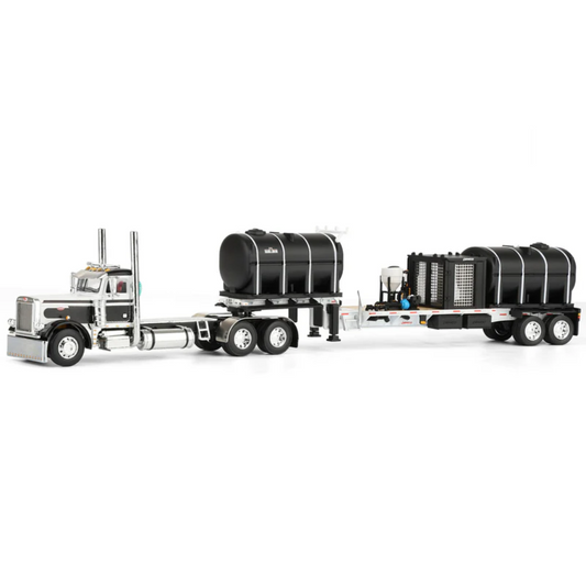 1:64 DCP 379 Peterbilt w/ Demco Fertilizer Tender Trailer Black White and Gray