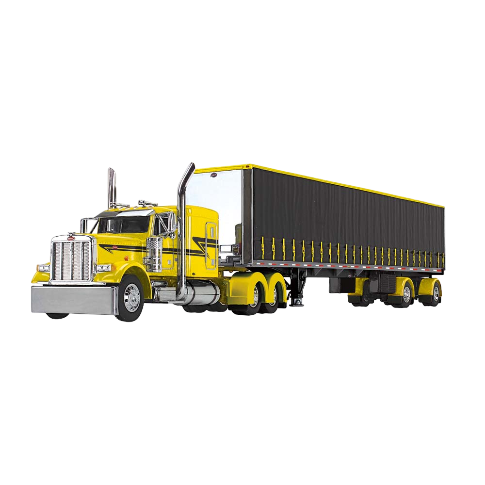 1:64 DCP Peterbilt Model 379 with 63" Flat Top Sleeper & 53' Utility Tautliner Trailer