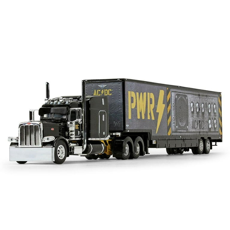 1:64 DCP AC/DC PWR UP Black - Peterbilt 389 w 63" Mid-Roof Sleeper