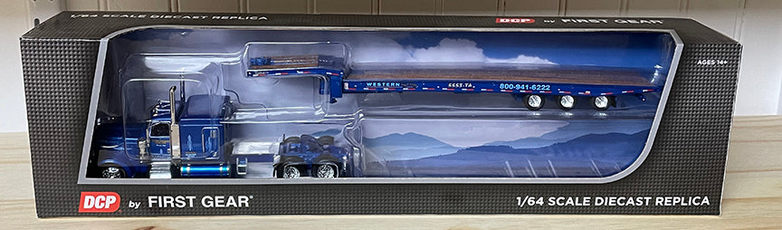 1:64 DCP Peterbilt 389 pulling a Talbert 5553TA sliding axle trailer