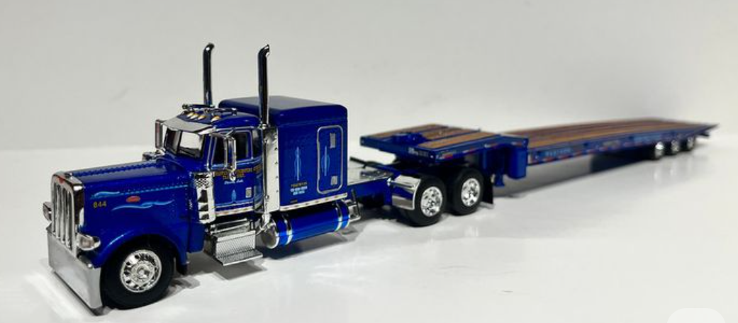 1:64 DCP Peterbilt 389 pulling a Talbert 5553TA sliding axle trailer