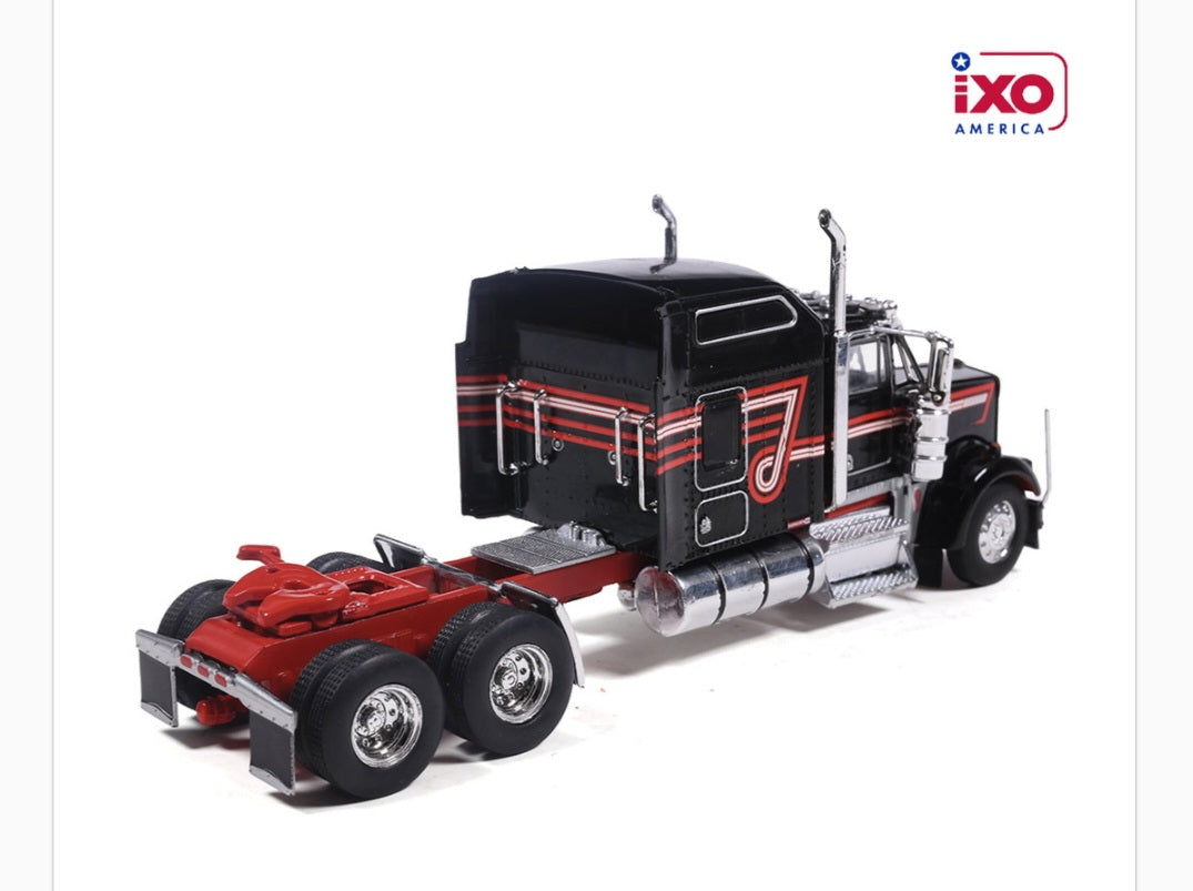 1:64 IXO 1990 Kenworth W900 - Black with Red Stripe